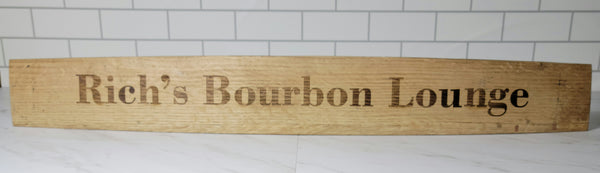 Personalized Bourbon Barrel Stave Sign