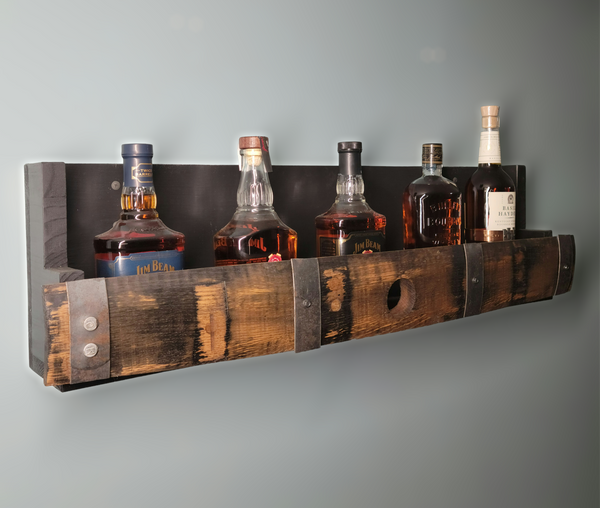 Bourbon Barrel Stave Shelf